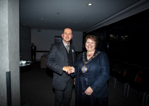 Past President Simon Cathcart and President Sarah Rowland-Jone Past President Simon Cathcart and President Sarah Rowland-Jone