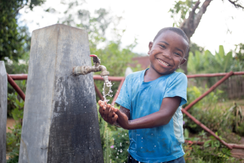 Bryan washing his hands at his water point in Antanambao village, Belavabary commune, Moramanga district, Alaotra Mangoro region, Madagascar, March 2018. Credit: WaterAid/ Ernest Randriarimalala Bryan washing his hands at his water point in Antanambao village, Belavabary commune, Moramanga district, Alaotra Mangoro region, Madagascar, March 2018. Credit: WaterAid/ Ernest Randriarimalala
