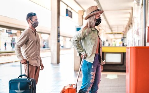 Continued use of face masks, eye shields, alcohol-based sanitisers and physical distancing is required in transit